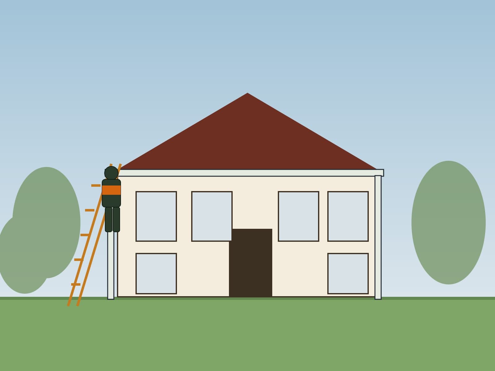 LI Gutter Service crew installing seamless gutters